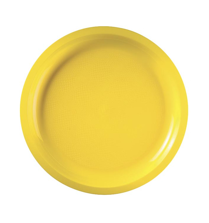 Plastic Plate Yellow "Round" PP Ø29 cm (300 Units)