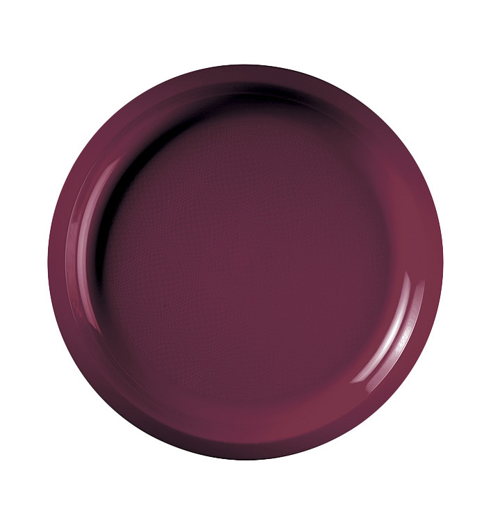 Plastic Plate Burgundy "Round" PP Ø29 cm (25 Units) 