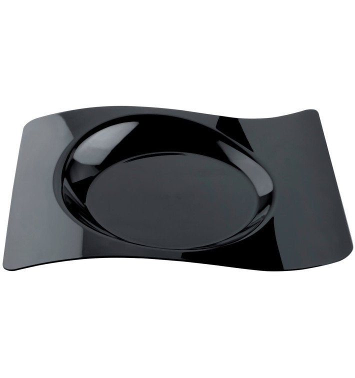 Plastic Plate "Forma" Black 28x23 cm (180 Units)