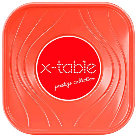 Plastic Bowl PP Square shape "X-Table" Orange 18x18cm (8 Units) 