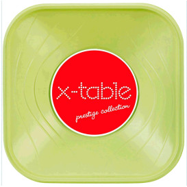 Plastic Bowl PP Square shape "X-Table" Lime 18x18cm (120 Units)