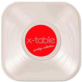 Plastic Bowl PP Square shape "X-Table" Pearl 18x18cm (120 Units)