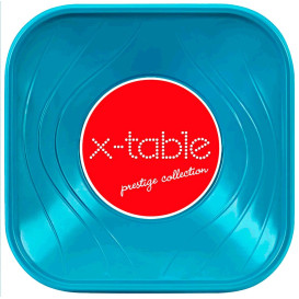 Plastic Bowl PP Square shape "X-Table" Turquoise 18x18cm (8 Units) 