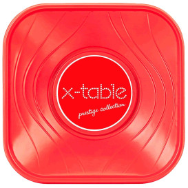 Plastic Bowl PP Square shape "X-Table" Red 18x18cm (8 Units) 