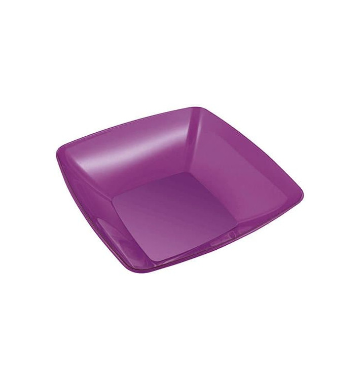 Plastic Bowl PS Crystal Hard Eggplant 3500ml 28x28cm (20 Units)