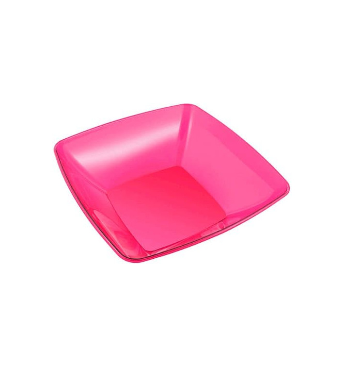 Plastic Bowl PS Crystal Hard Raspberry 3500ml 28x28cm (20 Units)