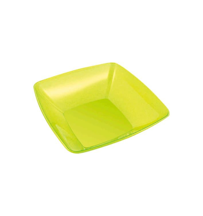 Plastic Bowl PS Crystal Hard Green 3500ml 28x28cm (20 Units)