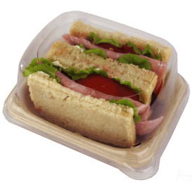 Plastic Lid for Sugarcane Baguette Container 14x11x5cm (300 Units)