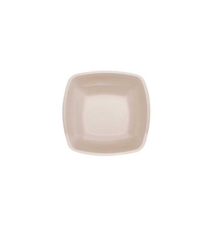 Plastic Plate Deep Beige Square shape PP 18 cm (25 Units) 