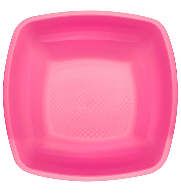 Plastic Plate Deep Fuchsia Square shape PP 18 cm (25 Units) 