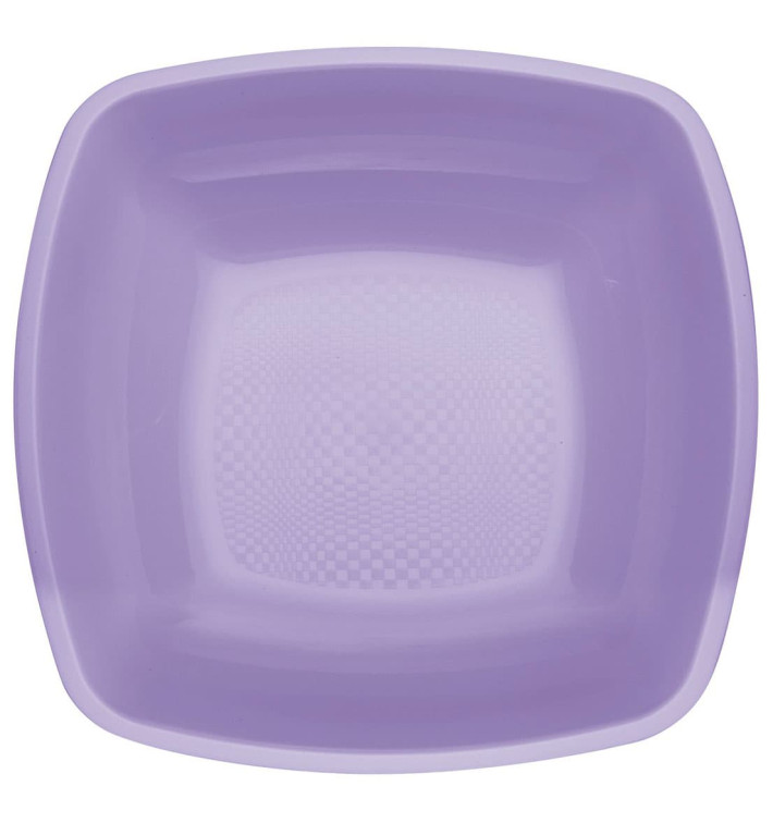 Plastic Plate Deep Lilac Square shape PP 18 cm (300 Units)