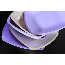 Plastic Plate Flat Lilac Square shape PP 18 cm (300 Units)