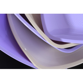 Plastic Plate Flat Lilac Square shape PP 23 cm (25 Units) 