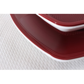 Plastic Plate Flat Burgundy Square shape PP 18 cm (300 Units)