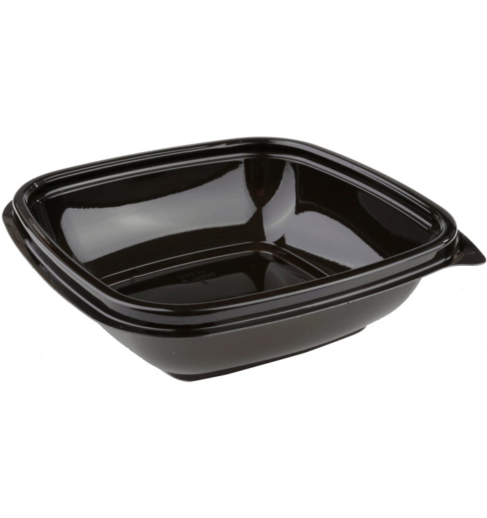 Plastic Bowl PET Square Shape Black 250ml 125x125x40mm (50 Units) 