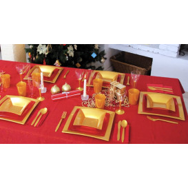 Plastic Plate Flat Gold "Nice" PP 29 cm (12 Units) 