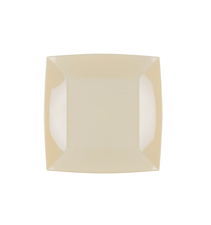 Plato de Plastico Flat Cream "Nice" PP 180mm (300 Units)