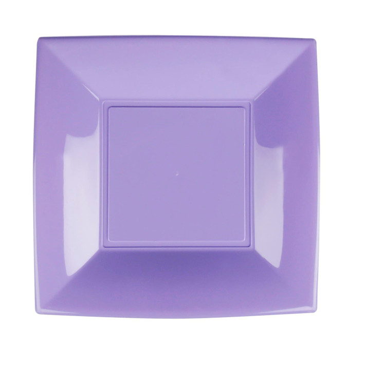 Plastic Plate Flat Lilac "Nice" PP 23 cm (25 Units) 