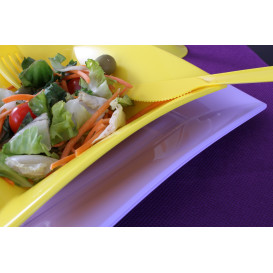 Plastic Plate Flat Lilac "Nice" PP 23 cm (25 Units) 