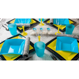 Plastic Plate Deep Turquoise "Nice" PP 18 cm (300 Units)