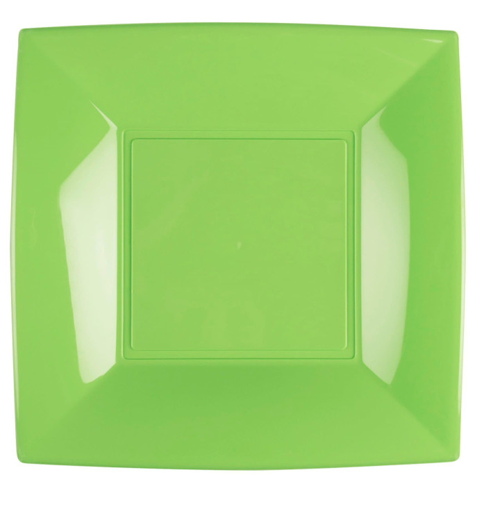 Plastic Plate Flat Lime Green "Nice" PP 29 cm (12 Units) 