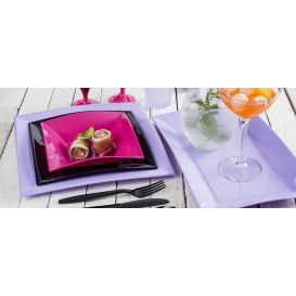 Plastic Plate Deep Fuchsia "Nice" PP 18 cm (300 Units)