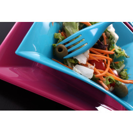 Plastic Plate Flat Fuchsia "Nice" PP 18 cm (25 Units) 