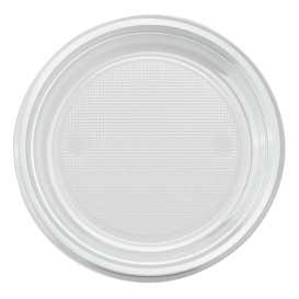 Plastic Plate PS Flat Clear Ø17 cm (50 Units) 