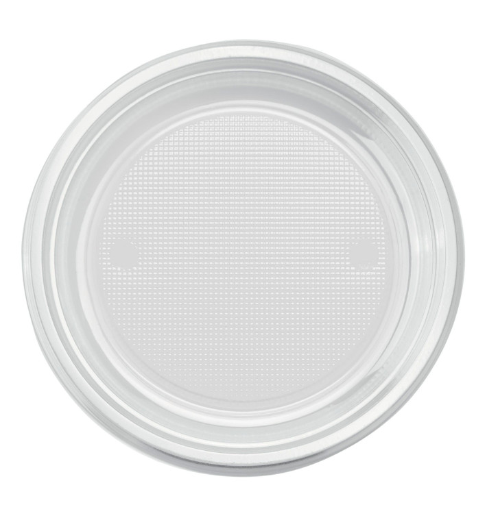 Plastic Plate PS Flat Clear Ø17 cm (50 Units) 