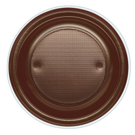 Plastic Plate PS Deep Chocolate Ø22 cm (30 Units) 