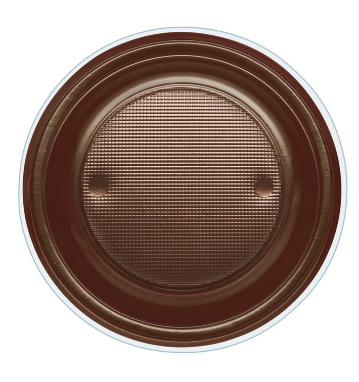 Plastic Plate PS Deep Chocolate Ø22 cm (30 Units) 