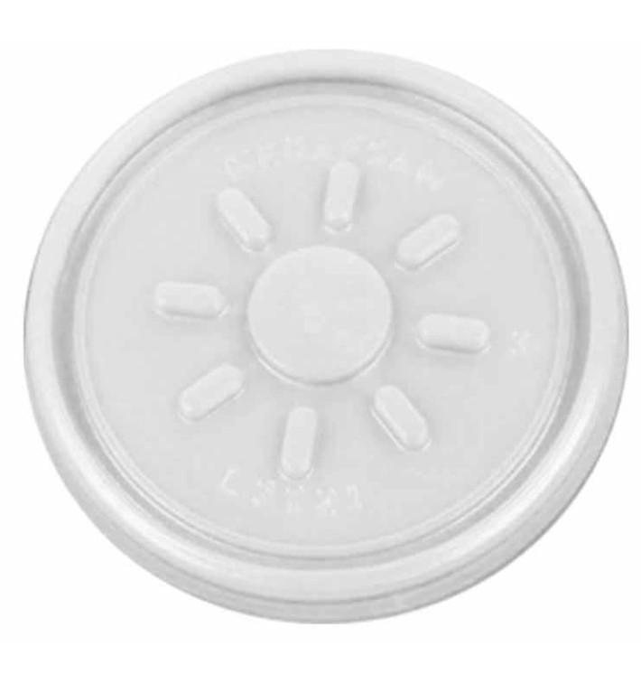 Plastic Lid PS Clear Flat for Foam Container Ø7,4cm (100 Units)