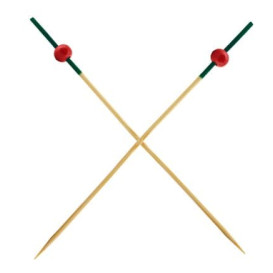 Bamboo Food Pick "Portugal" Design Green and Red 12cm (200 Units)  