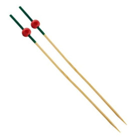 Bamboo Food Pick "Portugal" Design Green and Red 12cm (200 Units)  