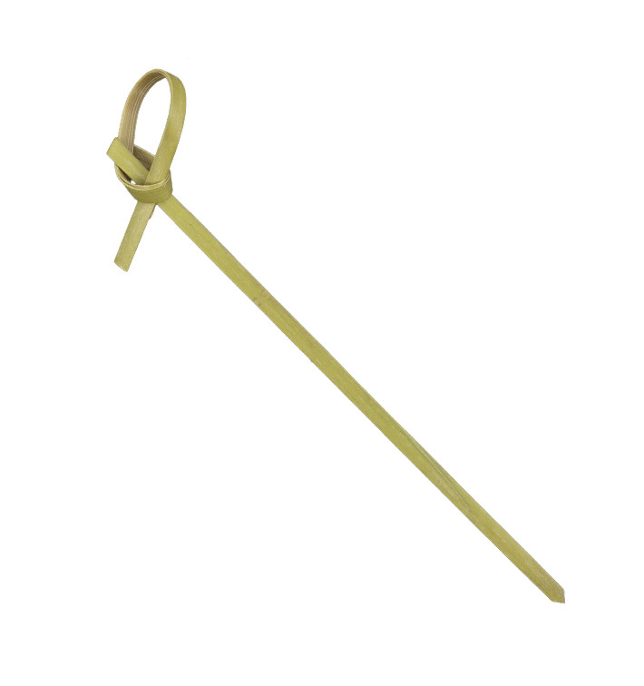 Bamboo Food Pick Bow Design Natural Green 15cm (5000 Units)