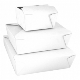 Paper Take-out Container "American" White 11,3x9x6,4cm 780ml (450 Units) 