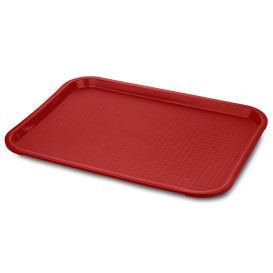 Plastic Tray Fast Food Red 27,5x35,5cm (24 Units)