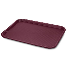 Plastic Tray Fast Food Burgundy 35,5x45,3cm (1 Unit) 