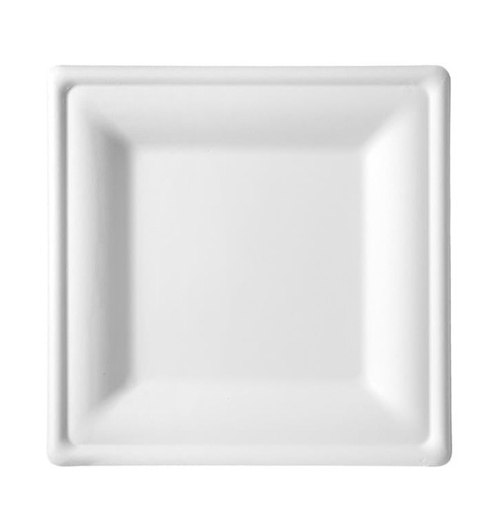 Sugarcane Plate Square shape White 15x15 cm (1000 Units)