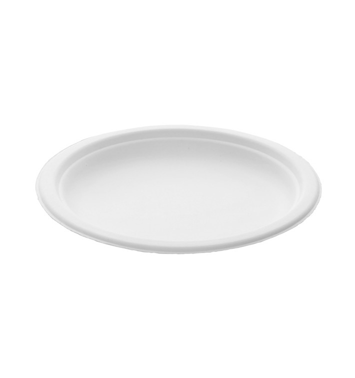 Sugarcane Plate White Ø18 cm (50 Units) 