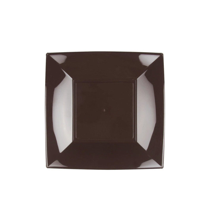 Plastic Plate Flat Brown "Nice" PP 18 cm (25 Units) 