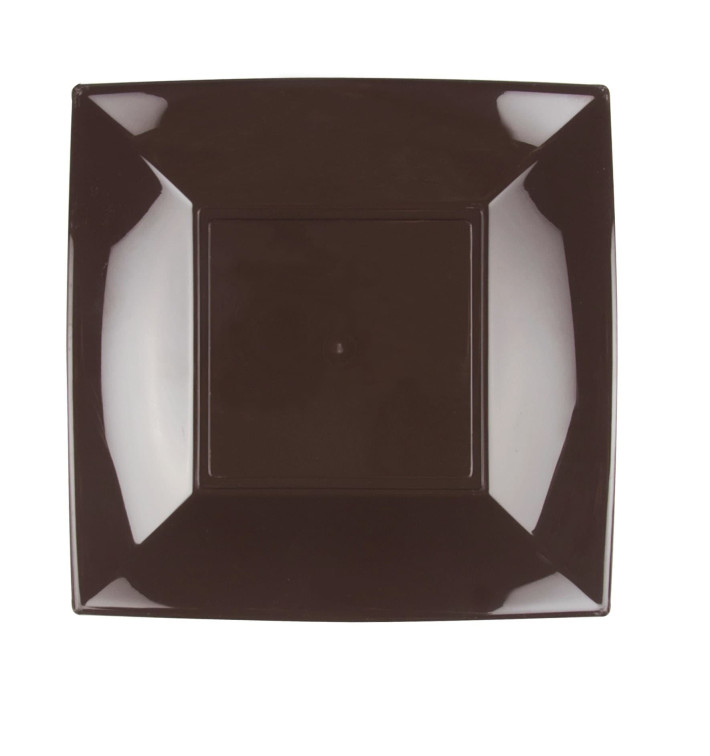 Plastic Plate Flat Brown "Nice" PP 23 cm (300 Units)