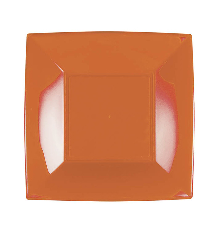 Plastic Plate Flat Orange "Nice" PP 18 cm (25 Units) 