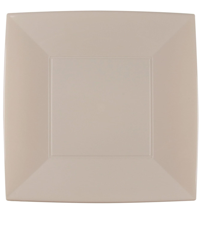 Plastic Plate Flat Beige "Nice" PP 29 cm (144 Units)