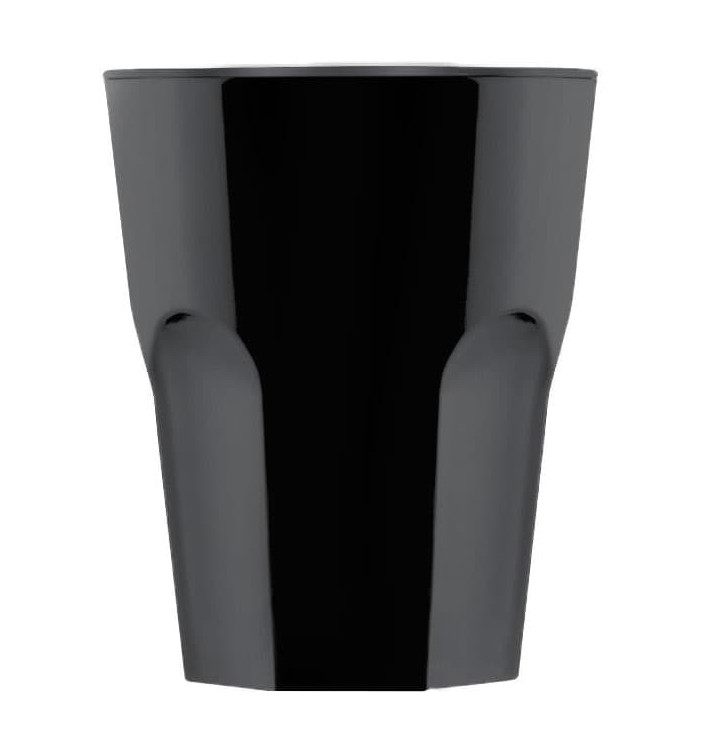 Plastic Glass SAN Reusable "Rox" Black 300ml (8 Units) 