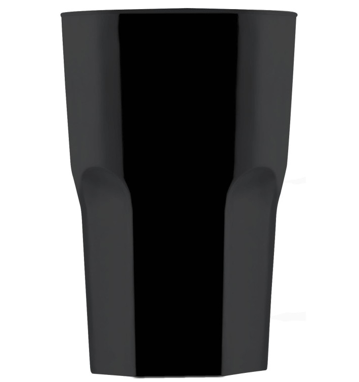 Plastic Glass SAN Reusable "Granity" Black 400 ml (5 Units) 