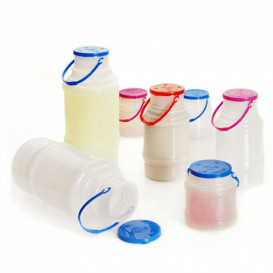 Plastic Milk Container with Handle and Lid 500 ml (10 Units) 