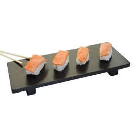 Bamboo Sushi Tray Black 30x11x2,5cm (40 Units)