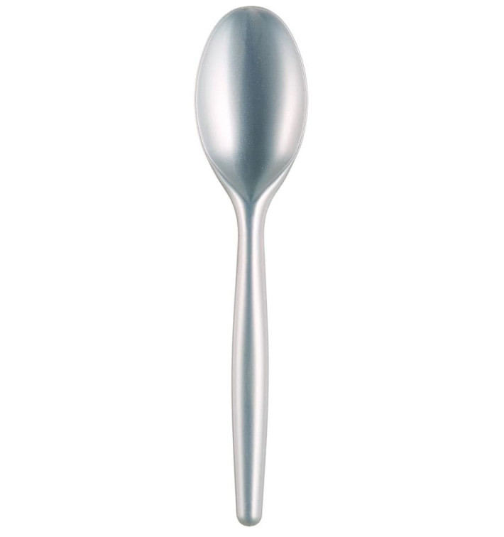 Plastic Spoon PS "Easy" White Pearl 18,5 cm (20 Units) 