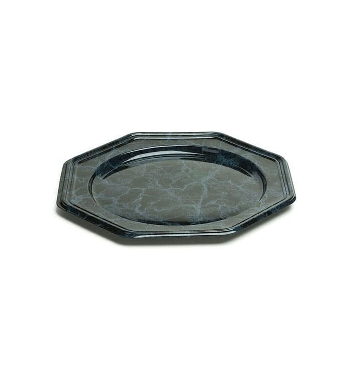 Plastic Charger Plate PET Octogonal shape Marble Vein 30 cm (50 Units)